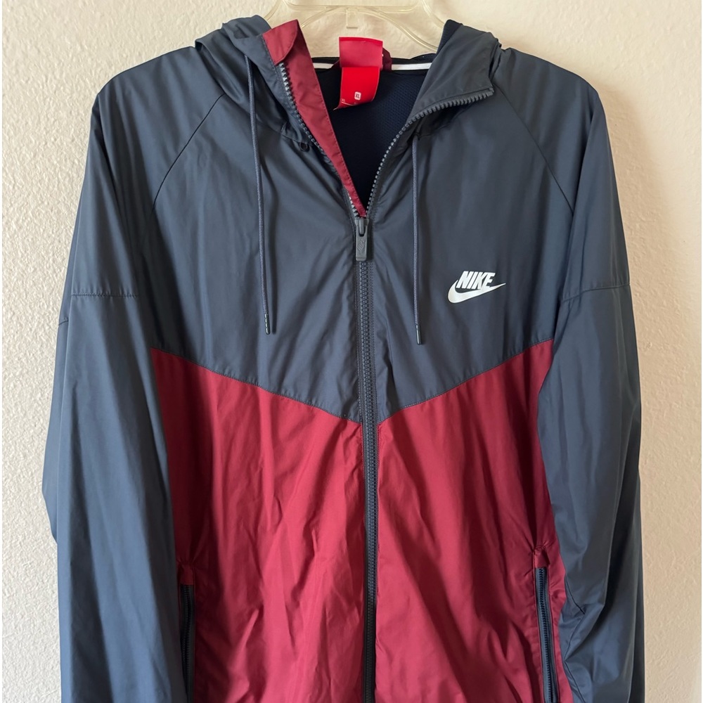 Nike Sportswear Windrunner Hooded Jacket Red/Navy Blue Mens